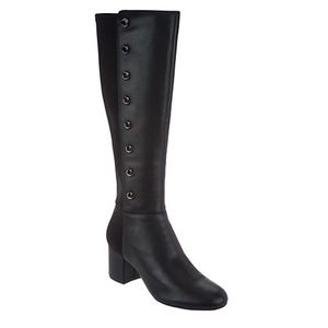 🦋 Isaac Mizrahi Black Leather Tall Boots - 8